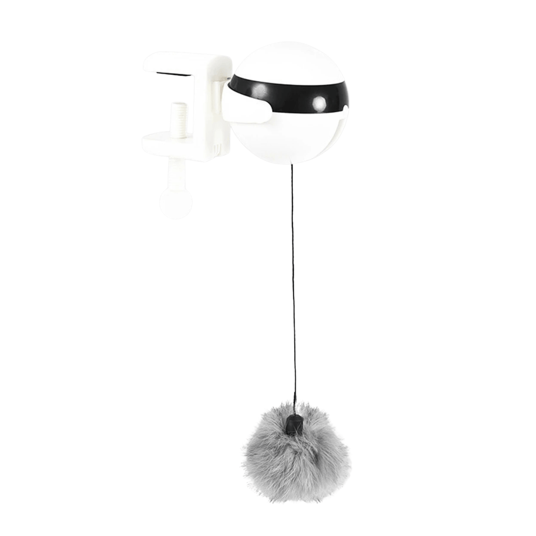 Interactive electric pet lifting ball toy with automatic up-and-down movement for solo cat play.