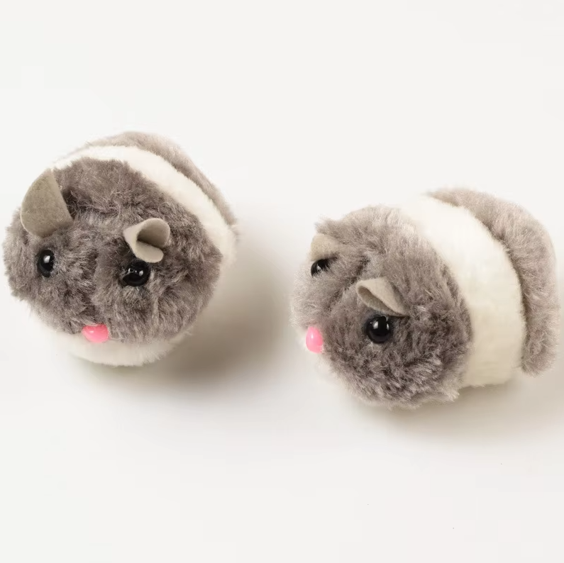 Soft plush hamster cat toy with electric movement for active felines