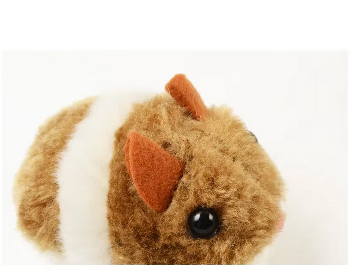 Battery-operated plush hamster, an engaging interactive cat toy for pets