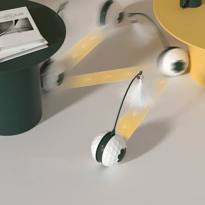 Automatic cat toy featuring a plush feather and bouncy spring for interactive fun, pet supplies