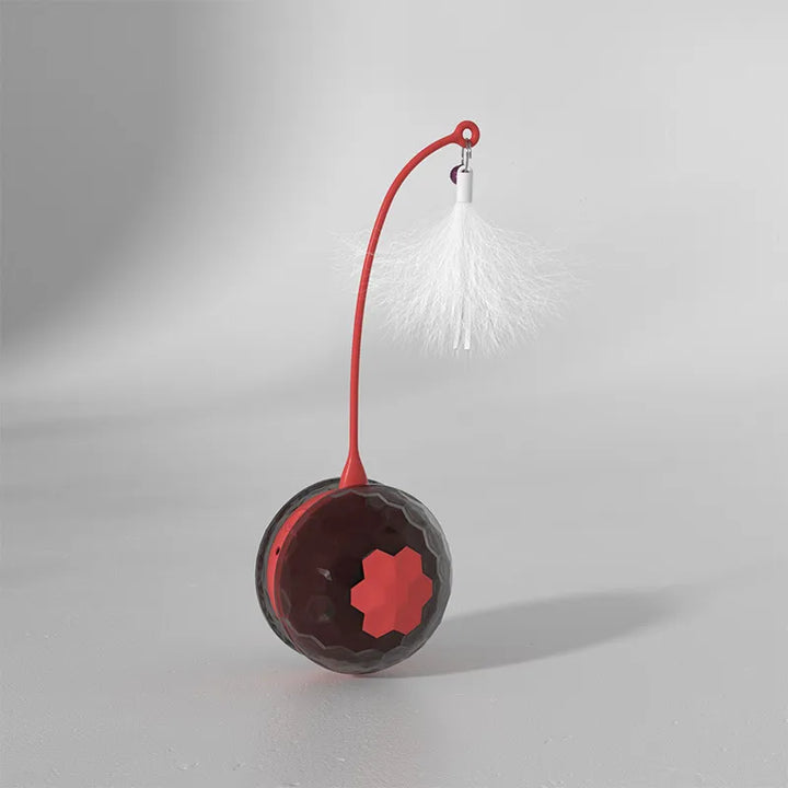 Cat toy with electronic motion, feather, and spring design, stimulating feline hunting instincts