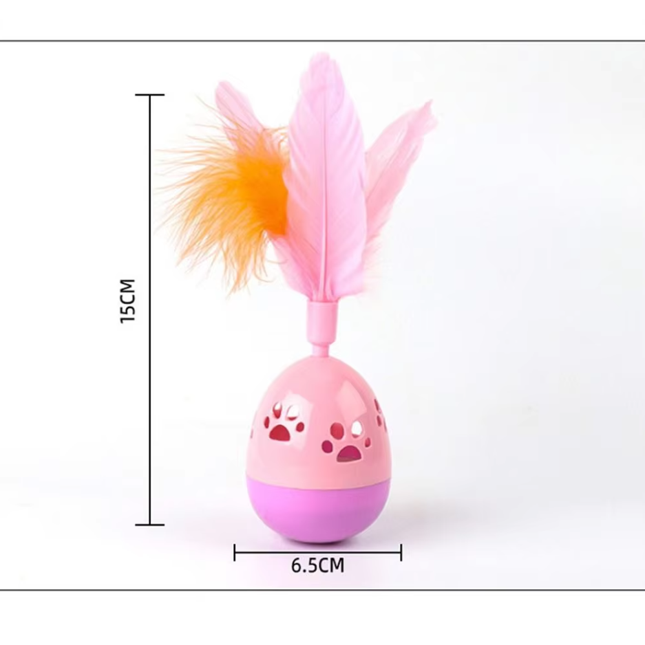 Unisex cat toy ball with soft feathers for stimulating pet playtime