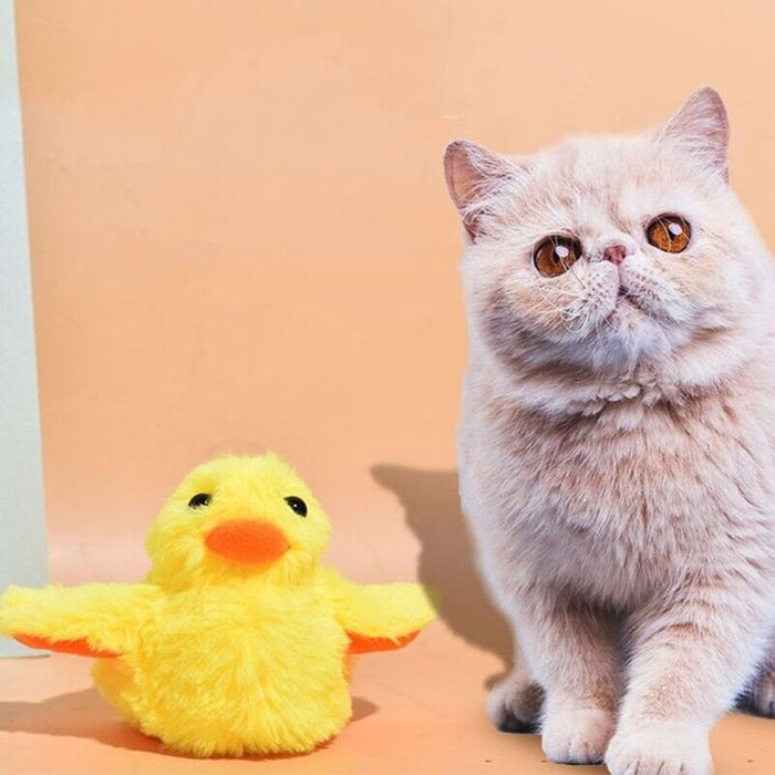 Close-up of the Interactive Flapping Duck Cat Toy fabric and design