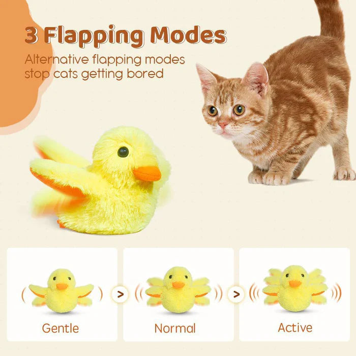 Interactive pet supplies: Flapping Duck Cat Toy on a pet blanket