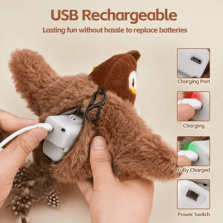Flying bird cat toy with catnip scent, perfect interactive entertainment for indoor cats