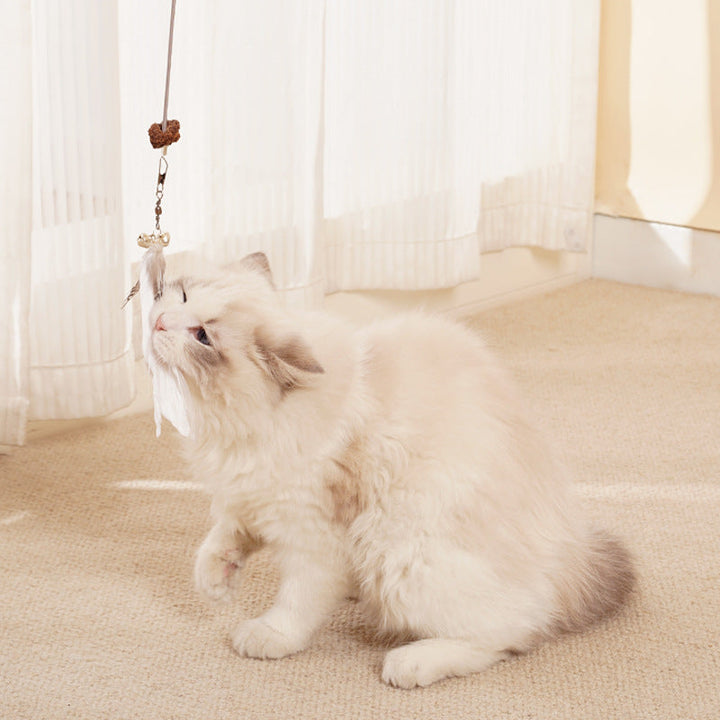 Hanging cat treat dispenser, an enriching interactive toy designed for feline engagement