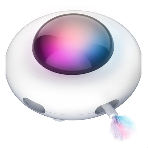 Interactive LED feather cat teaser toy for active play, stimulating indoor cats and kittens.