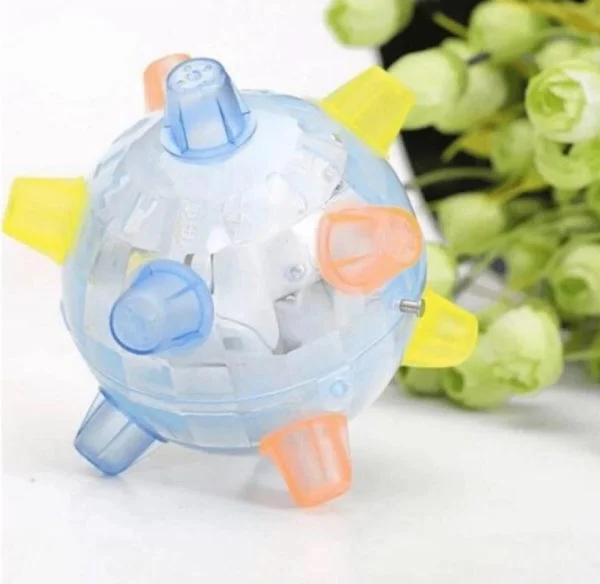 Bouncing LED activation ball, a durable interactive dog toy for energetic active play.