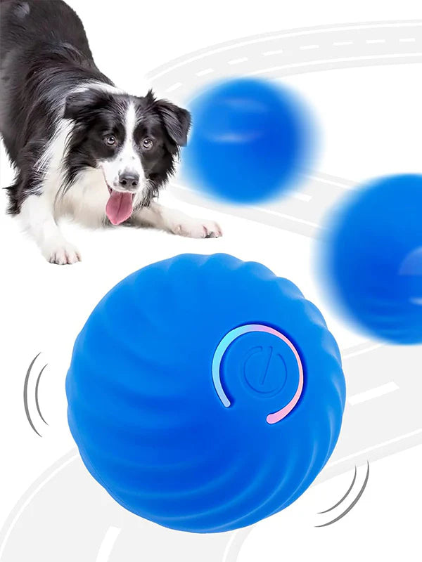 Unisex interactive LED pet play ball, a non-toxic automatic dog toy for active pet engagement.