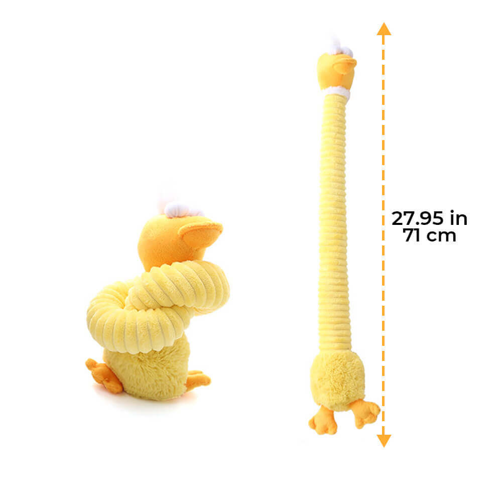 Interactive pet supplies: a long neck animal squeaky dog toy for chewing