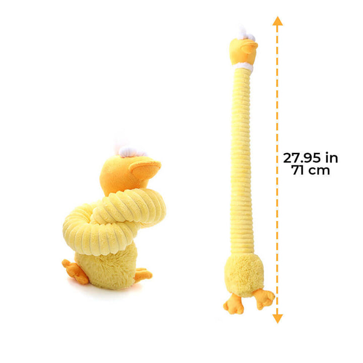 Interactive pet supplies: a long neck animal squeaky dog toy for chewing