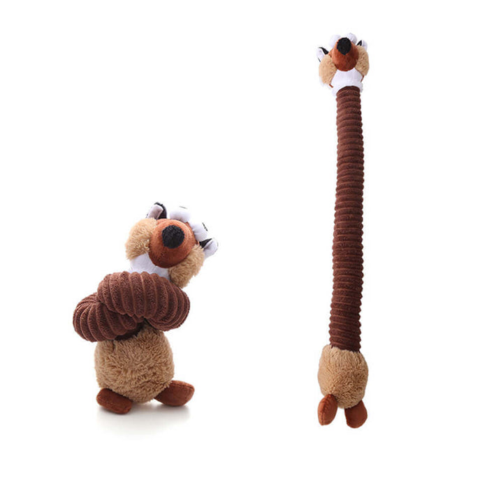 Chew-friendly long neck animal squeaky dog toy, promoting active enrichment