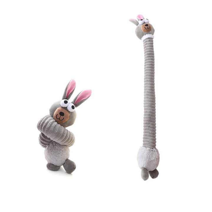Plush and squeaky long neck animal dog toy, a perfect interactive pet companion