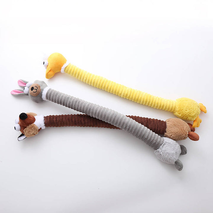 Durable long neck animal squeaky dog toy, perfect for pet enrichment and chew time