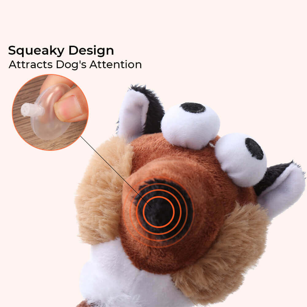 Long neck animal plush dog toy, an engaging squeaky chew toy for dogs