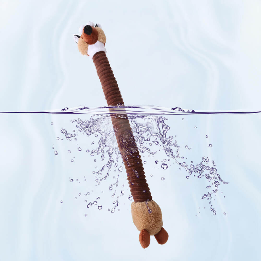 Long neck animal design squeaky dog toy, promoting interactive play and dental health