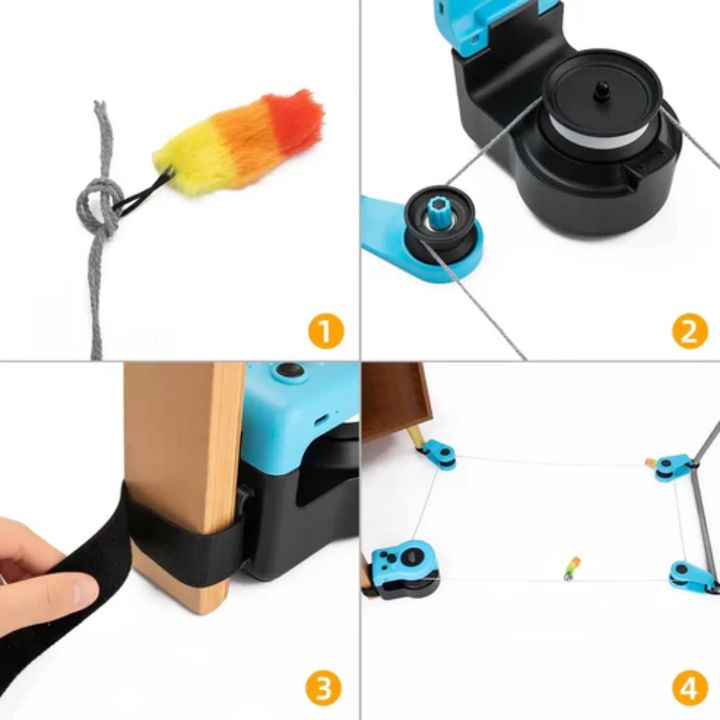 Engaging cat toy with erratic motion, designed to entertain indoor cats and fulfill their hunting instincts.