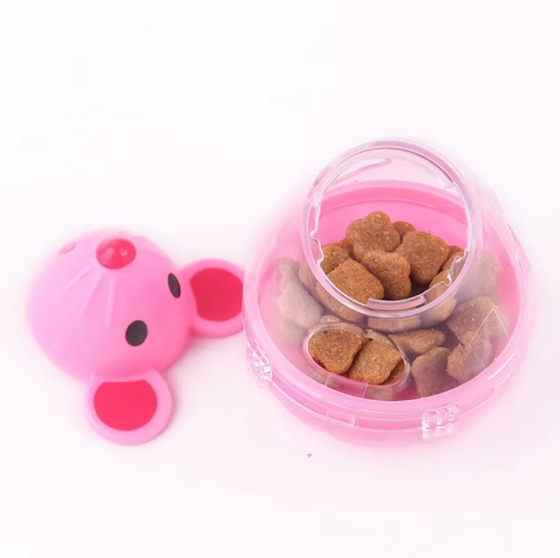 Feline enrichment interactive mouse cat toy, designed to dispense treats during play.