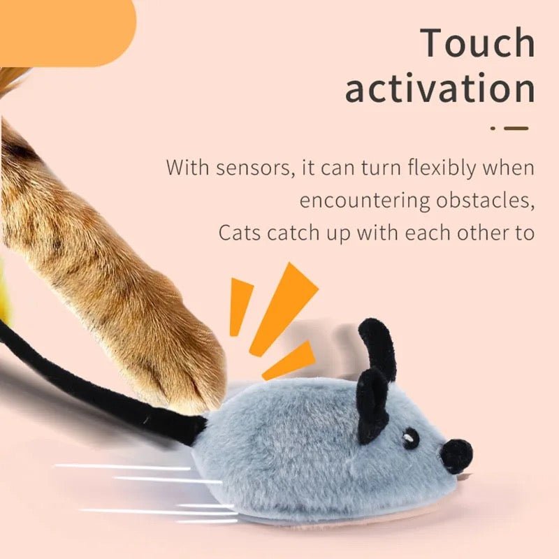 Pet supplies: interactive mouse cat toy promoting mental stimulation and active play.