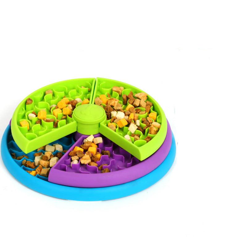 Multi-level pet puzzle feeder bowl, enhancing pet enrichment and slowing down eating for dogs & cats.