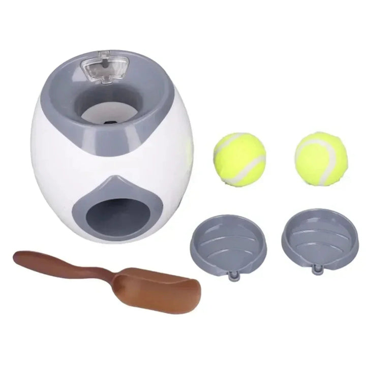 Close-up of a red Interactive Pet Ball Launcher, great for dog exercise and entertainment