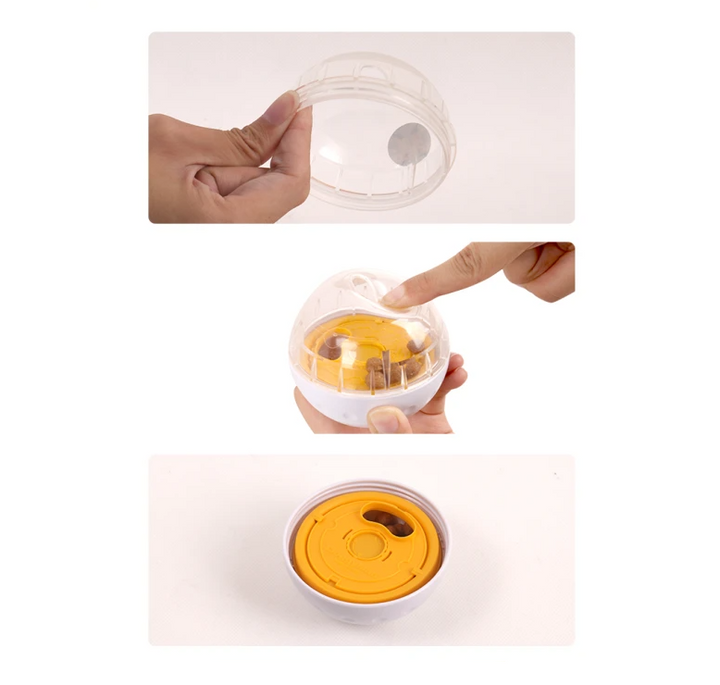 Interactive pet feeder ball, a mental stimulation toy for dogs of all sizes