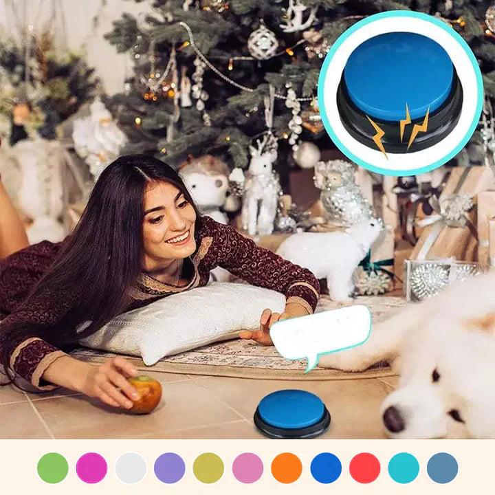 Interactive pet communication buttons in a home training environment