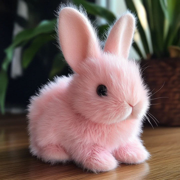 Animated plush bunny toy that moves & makes sounds, an engaging toddler toy.