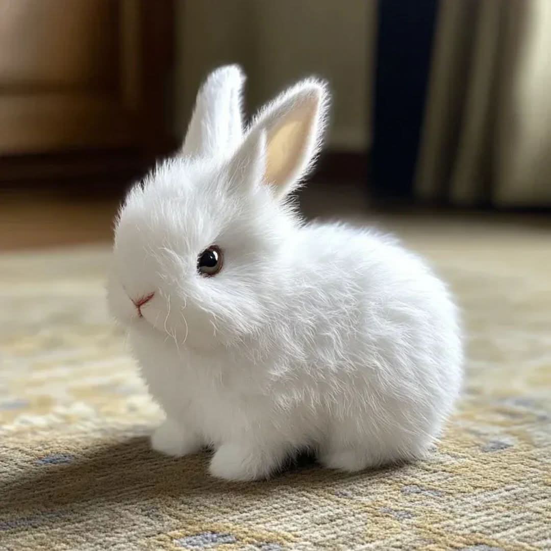 Soft interactive bunny plush, an adorable animated animal for a children's holiday gift.