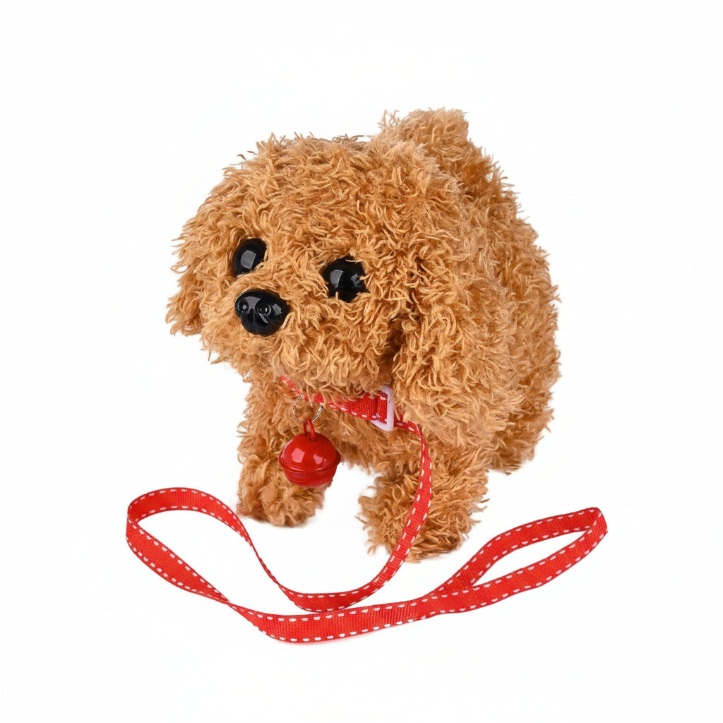 Durable interactive movable plush dog toy, designed for kids' imaginative fun & play.
