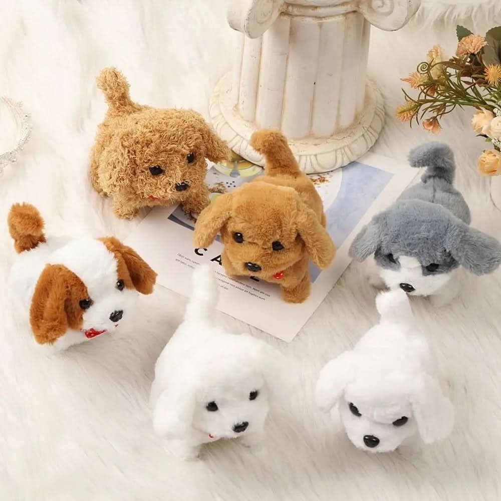 Fun interactive movable plush dog toy, ideal children's gift for imaginative play.