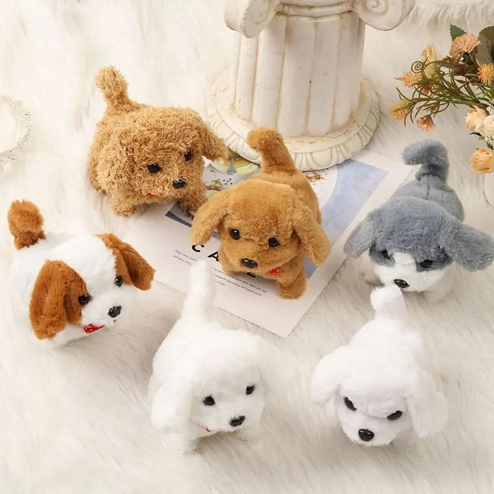 Fun interactive movable plush dog toy, ideal children's gift for imaginative play.