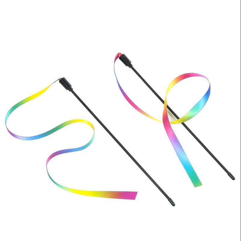Fun rainbow wand cat toy, perfect for engaging your feline in interactive play, promoting activity and enrichment.