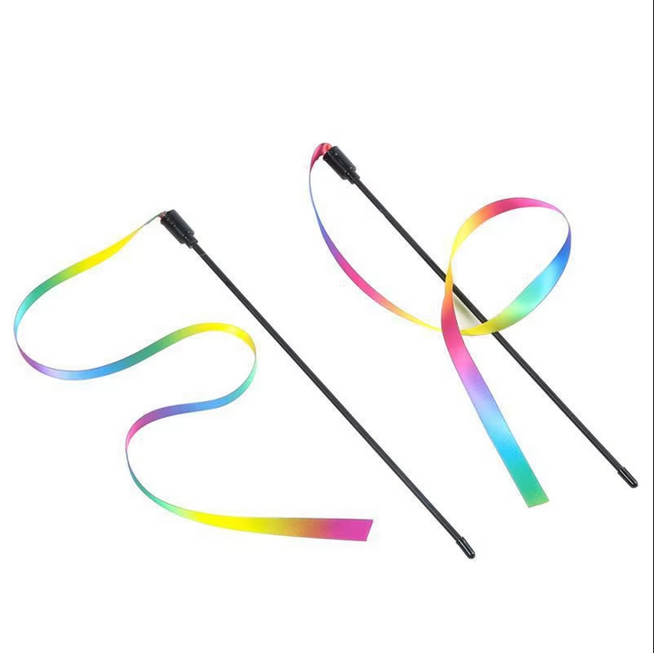 Fun rainbow wand cat toy, perfect for engaging your feline in interactive play, promoting activity and enrichment.