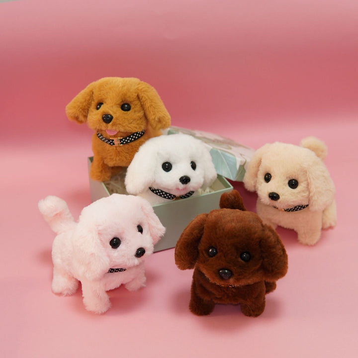 Robotic puppy toy responding to voice commands, touch sensitive interactive kids toy