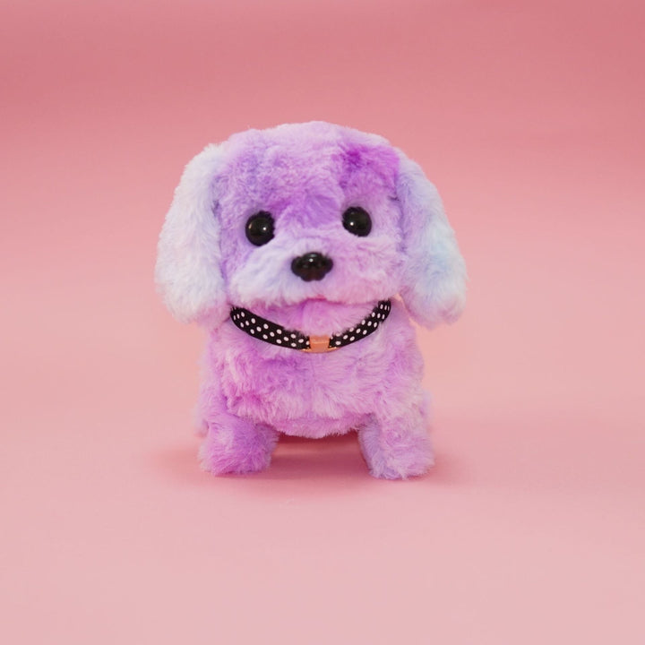 Electronic pet robot puppy wagging its tail, an interactive toy for kids with lifelike dog actions