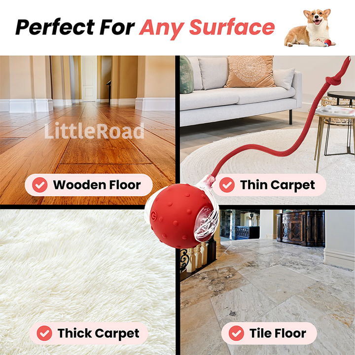 Unisex self-rolling pet toy, ideal for playful dogs & cats providing endless entertainment