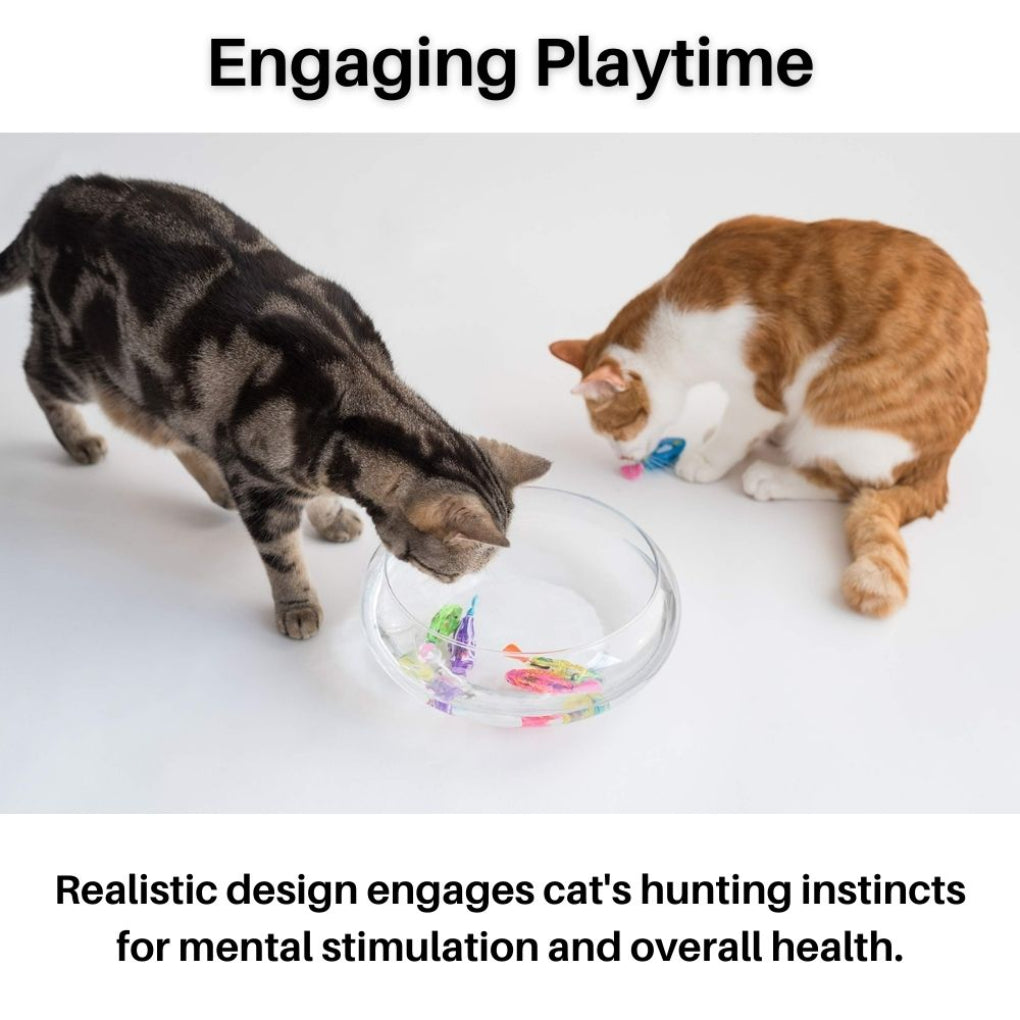 Durable plastic interactive swimming fish toy with LED light for cats, ideal for water play & exercise.