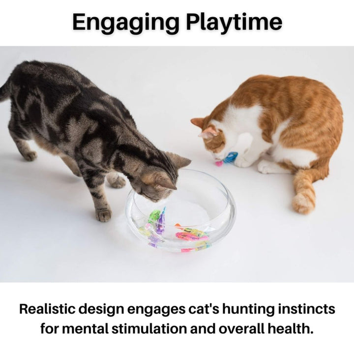 Durable plastic interactive swimming fish toy with LED light for cats, ideal for water play & exercise.