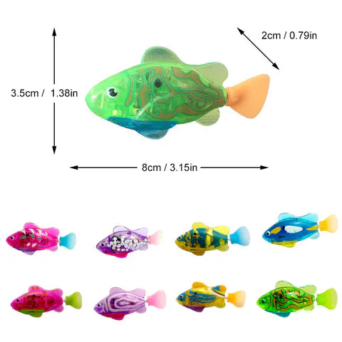 Safe and fun swimming fish toy for cats and dogs, perfect for indoor water play