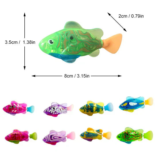 Interactive swimming fish toy with smart sensors for realistic movement in water