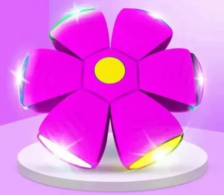 Interactive dog toy transforming disc ball in action, providing exercise and entertainment for pets with its unique design