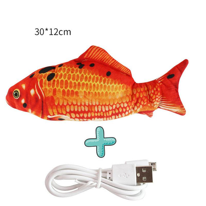 Close-up of a wiggling fish dog toy's realistic texture, designed for engaging pet play.