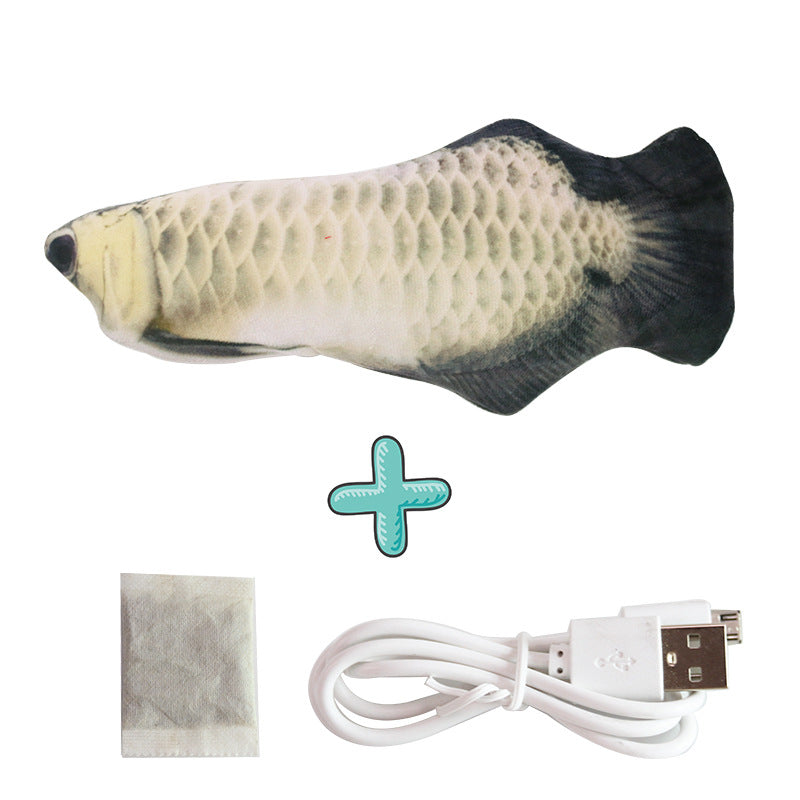 Wiggling fish dog toy stimulating a dog's hunting instinct during active playtime.