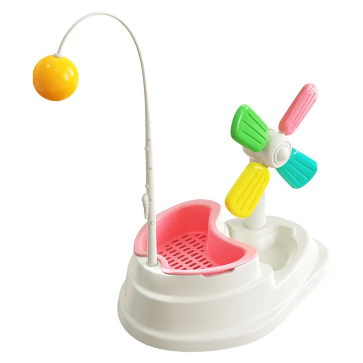 Mental stimulation cat toy: a multi-colored windmill with a bell, ideal for active felines
