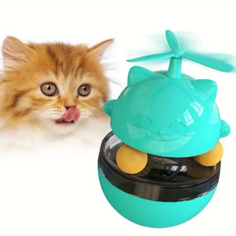 Cat wiggle treat dispenser toy, a fun pet activity for feline mental enrichment and play.