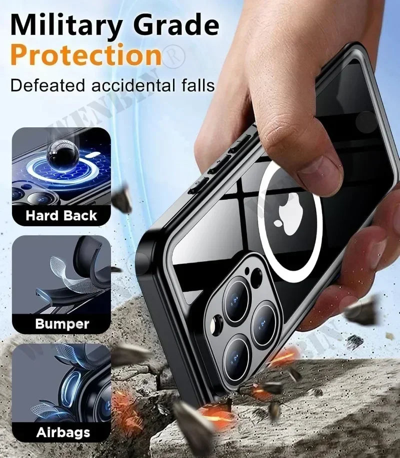 Durable IP68 waterproof iPhone diving case. Full-body shockproof protection, magnetic fit for underwater adventures.