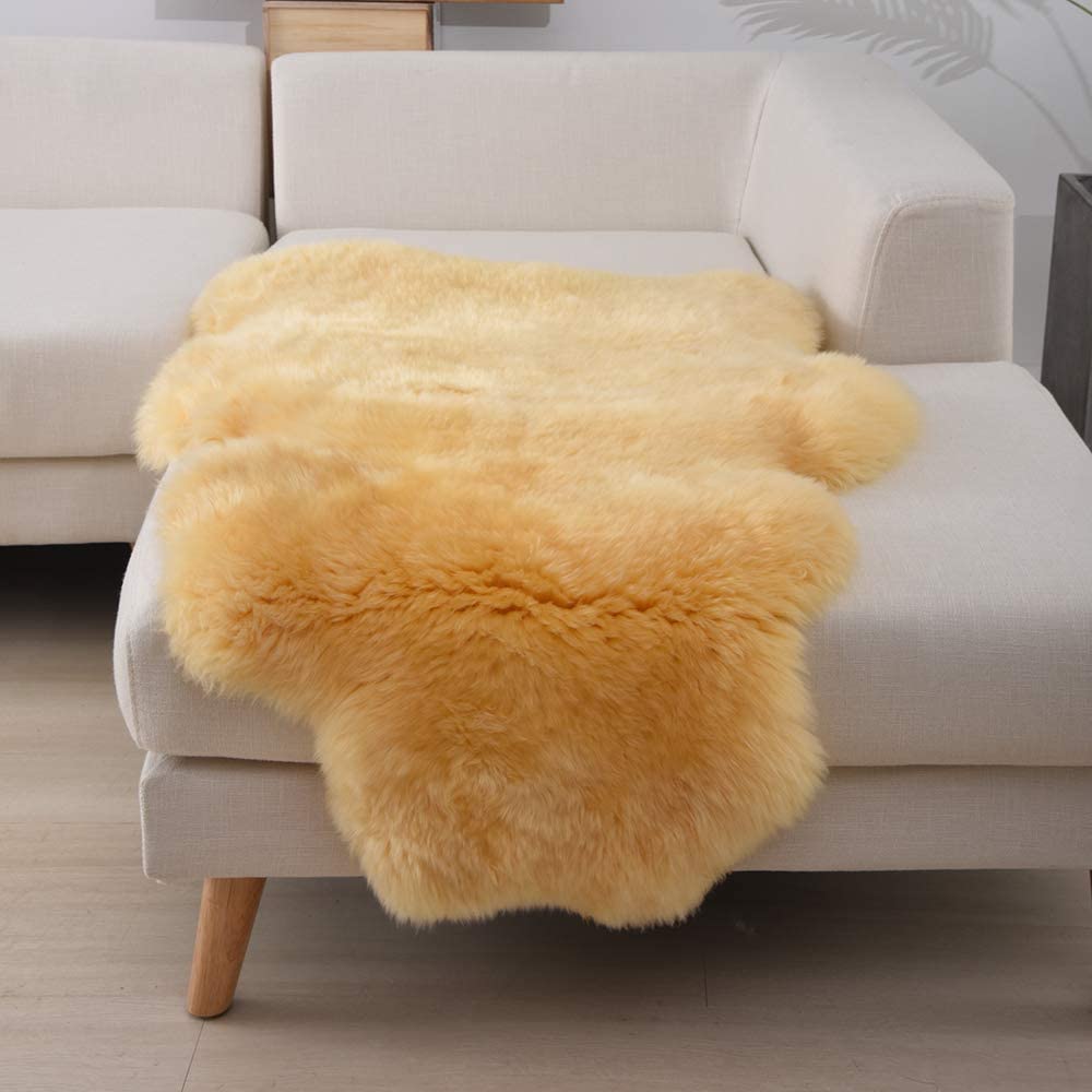 Close-up of a luxurious irregular plush area rug texture, ideal home decor