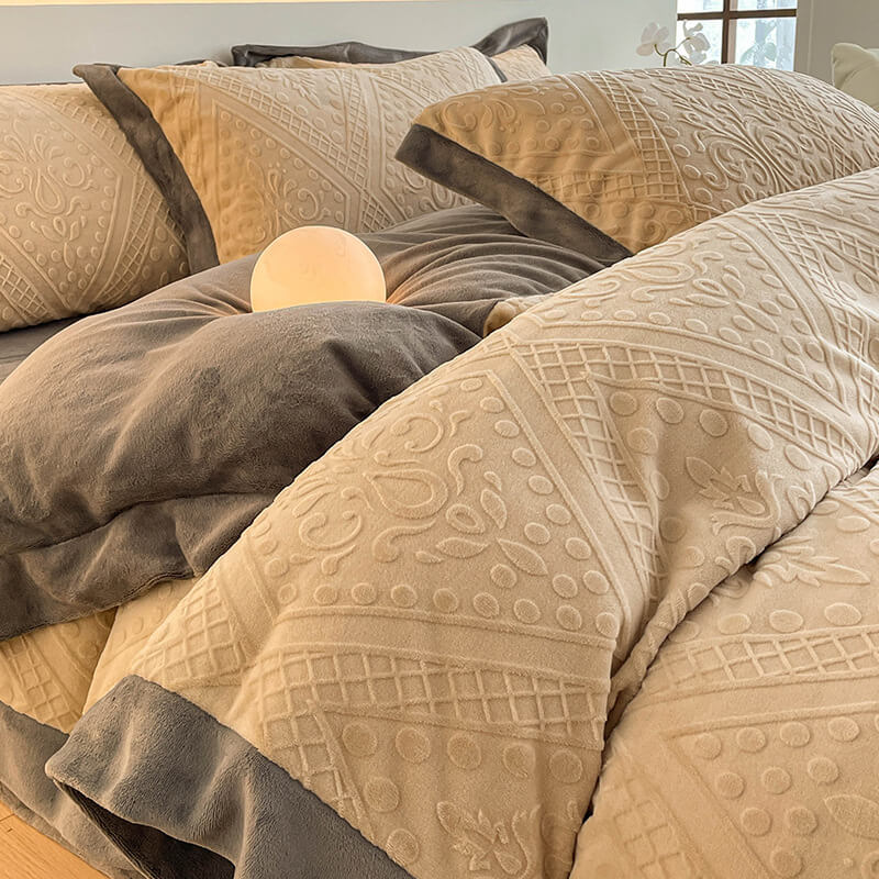 Premium velvet sheets for ultimate bedroom comfort, showcasing the double-sided design.