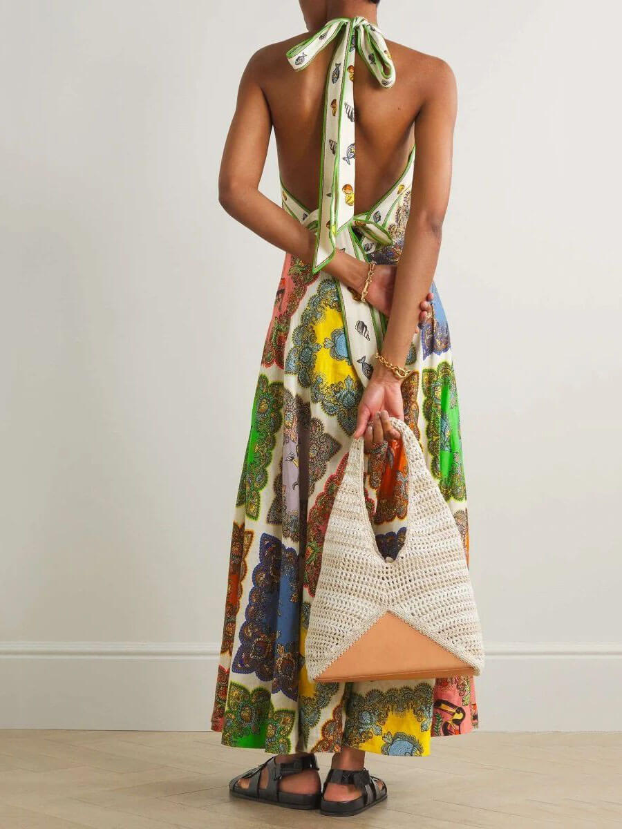 Multi-color sleeveless floral maxi dress for women, elegantly tailored, ideal long summer dress for casual chic.